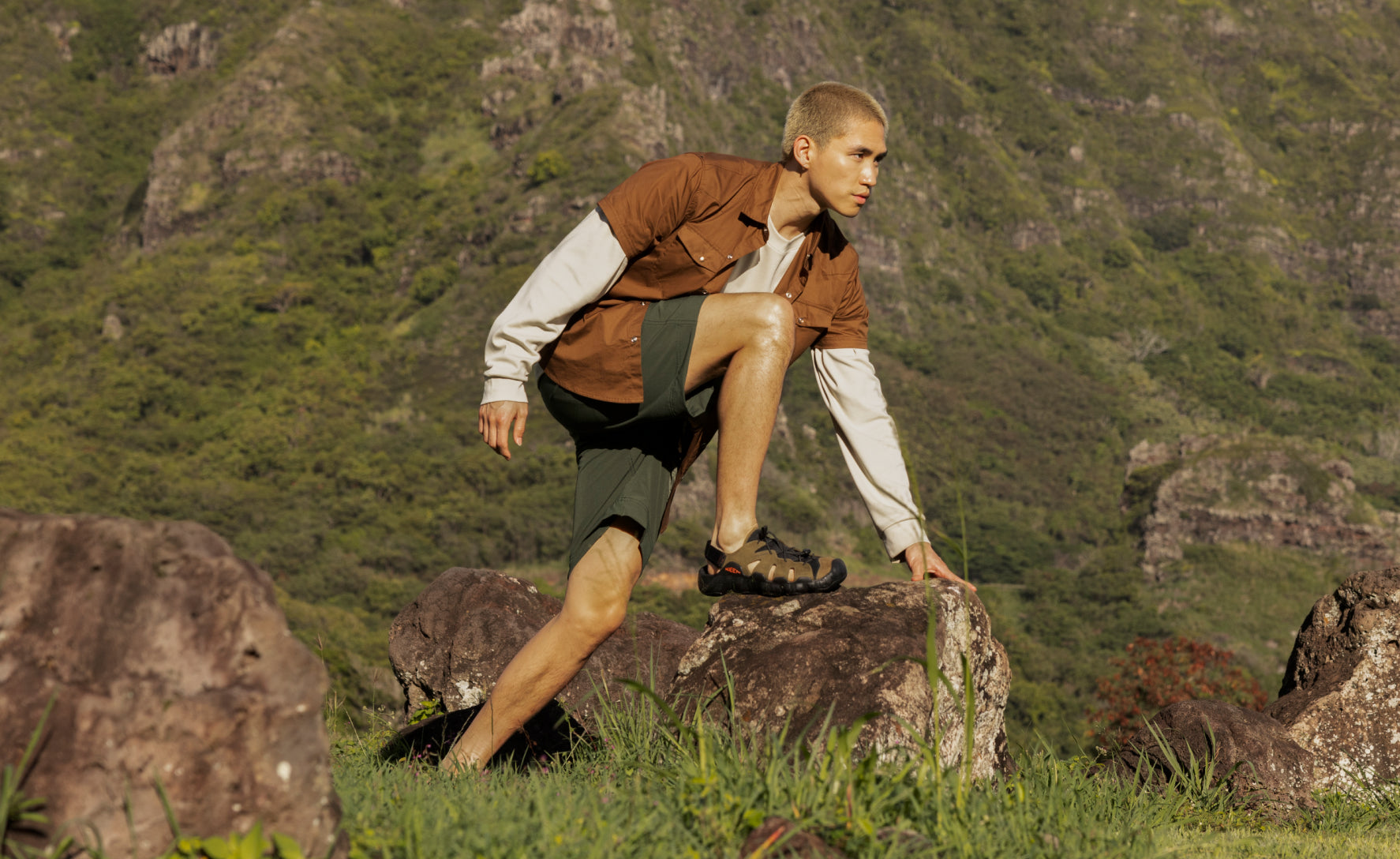 Men's Hyperport Fisherman Leather Sandal | Brindle/Oak Buff - Image 7