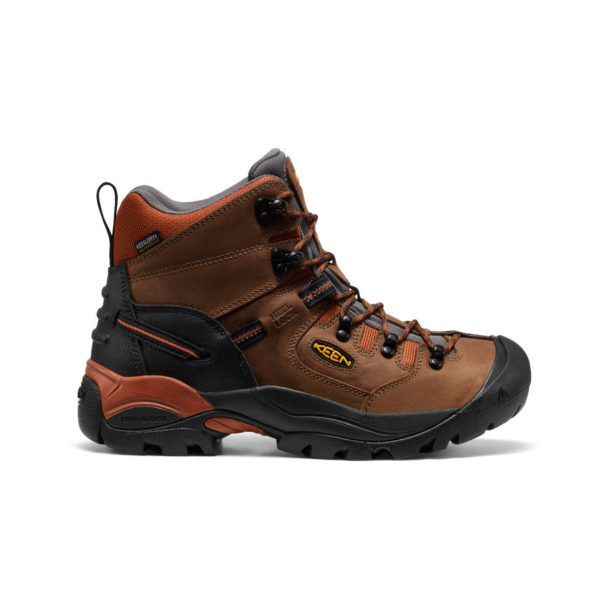 Men's Pittsburgh Energy 6 Waterproof Boot (Soft Toe) | Cascade Brown/Black